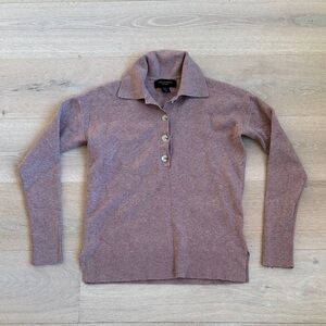 Paul Costelloe black label women’s mauve Collared Sweater Button Details xs